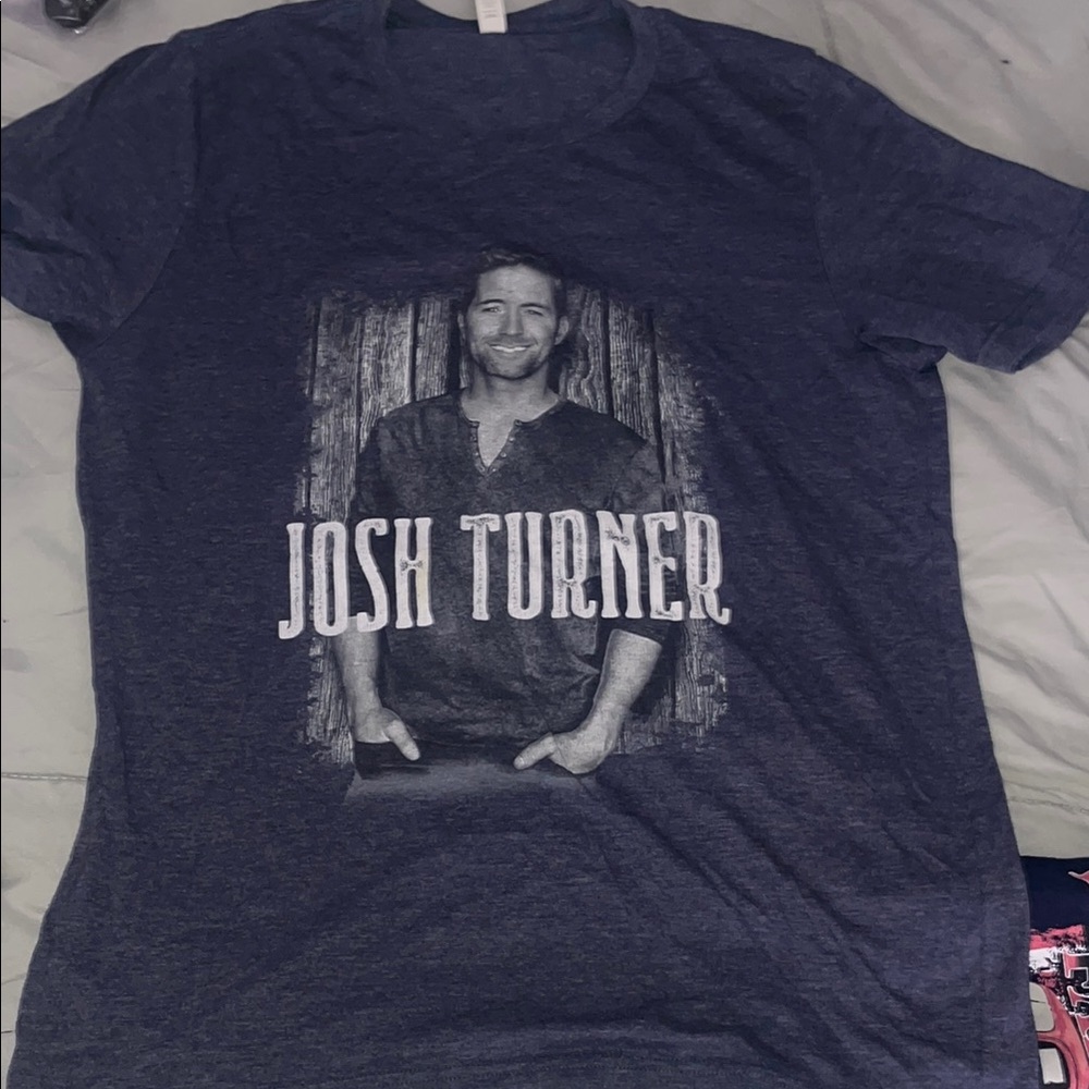 Blue Short Sleeve Tee with Graphic Design